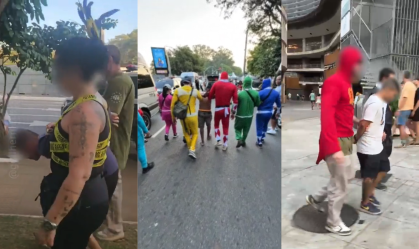 Power Rangers, Chapolin e cena de crime: veja fantasias de policiais em SP