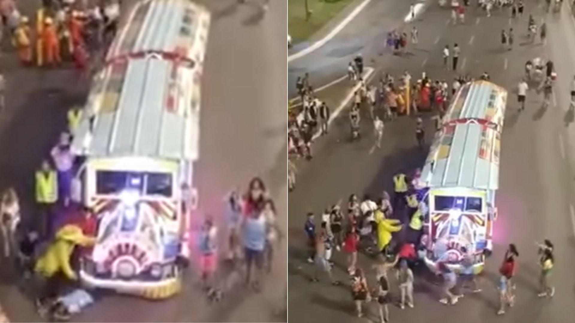 Homem é atropelado por 'trenzinho da alegria' em bloco de Carnaval no DF; VÍDEO mostra atendimento médico