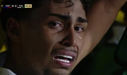 Luighi, do Palmeiras, chorou após sofrer raciscmo