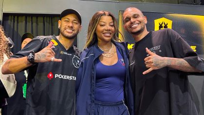 Neymar e Ludmilla durante evento da Kings League