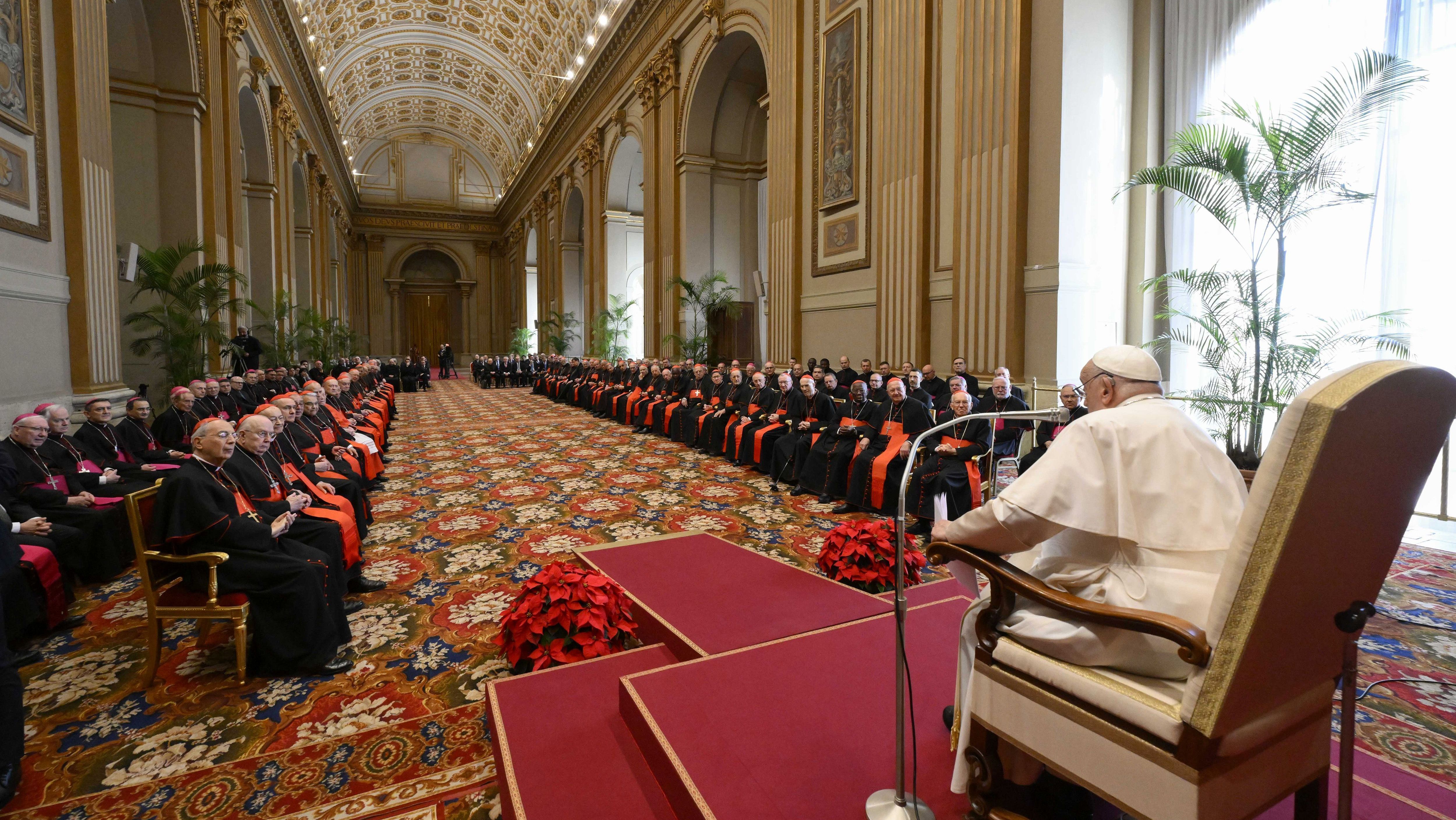 Papa Francisco no Palácio Apostólico, no Vaticano.