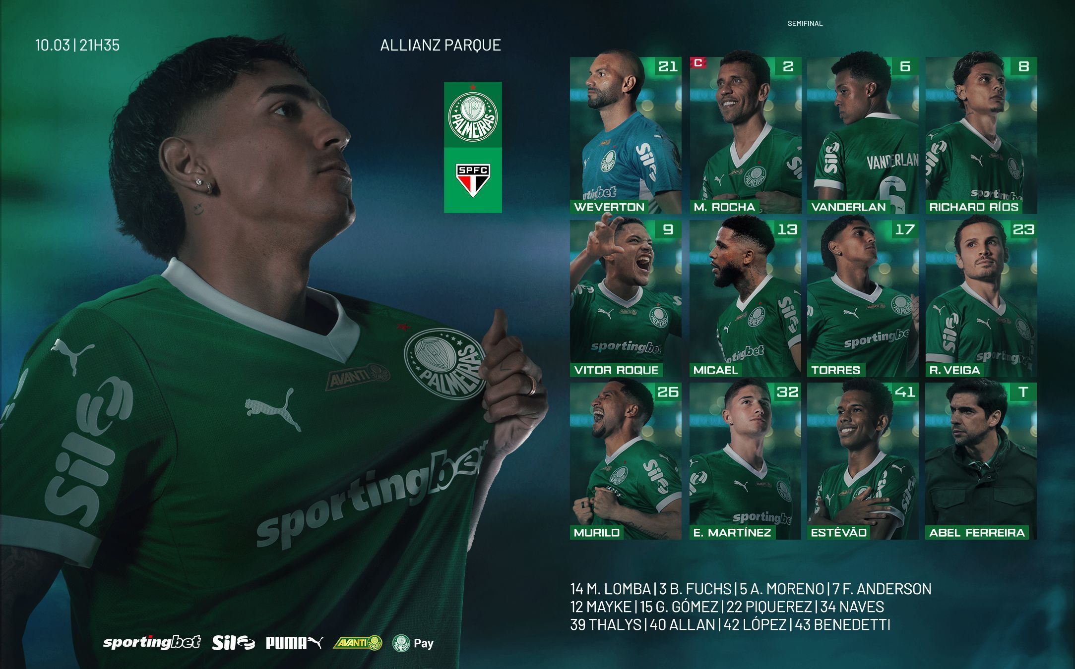 Escalação do Palmeiras • Divulgação / Palmeiras