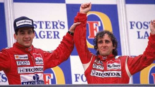 Prost e Ayrton Senna durante o GP da Austrália