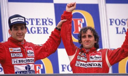 Prost e Ayrton Senna durante o GP da Austrália