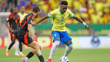 Vini Jr. durante vitória sobre a Colômbia