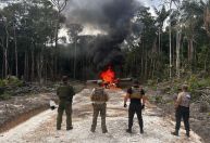 PF destrói aeronaves usadas para o tráfico de drogas no Amazonas