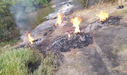 Criminosos colocaram fogo em fios de cobre furtados em MG