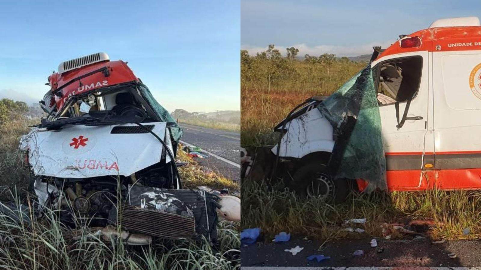 Ambulância da Base Descentralizada do SAMU se choca com caminhão • Site Goiás Informa