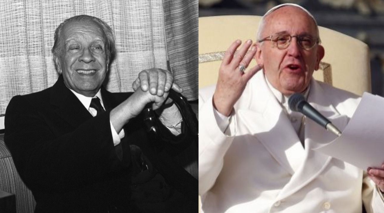 Papa Francisco e escritor argentino Jorge Luis Borges.