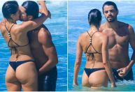 Agatha Moreira e Rodrigo Simas trocam beijos em dia de sol no Rio; veja