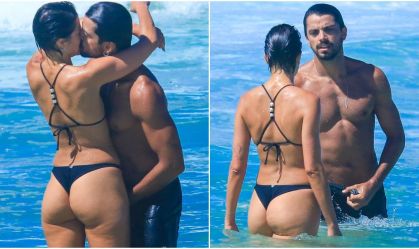 Agatha Moreira e Rodrigo Simas trocam beijos em dia de sol no Rio; veja
