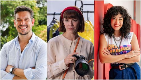 Solange (Alice Wegmann), Renato (João Vicente de Castro) e Suzana (Bruna Aiiso) em &quot;Vale Tudo&quot;