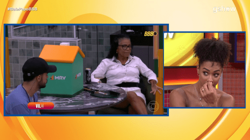 Aline vê imagens de Vilma falando mal dela no BBB 25