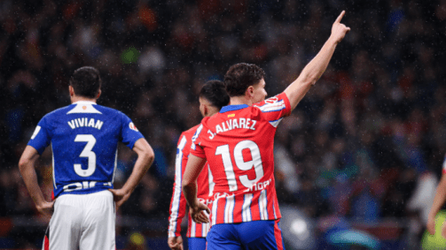 Julian Álvarez durante Atlético de Madrid x Bilbao