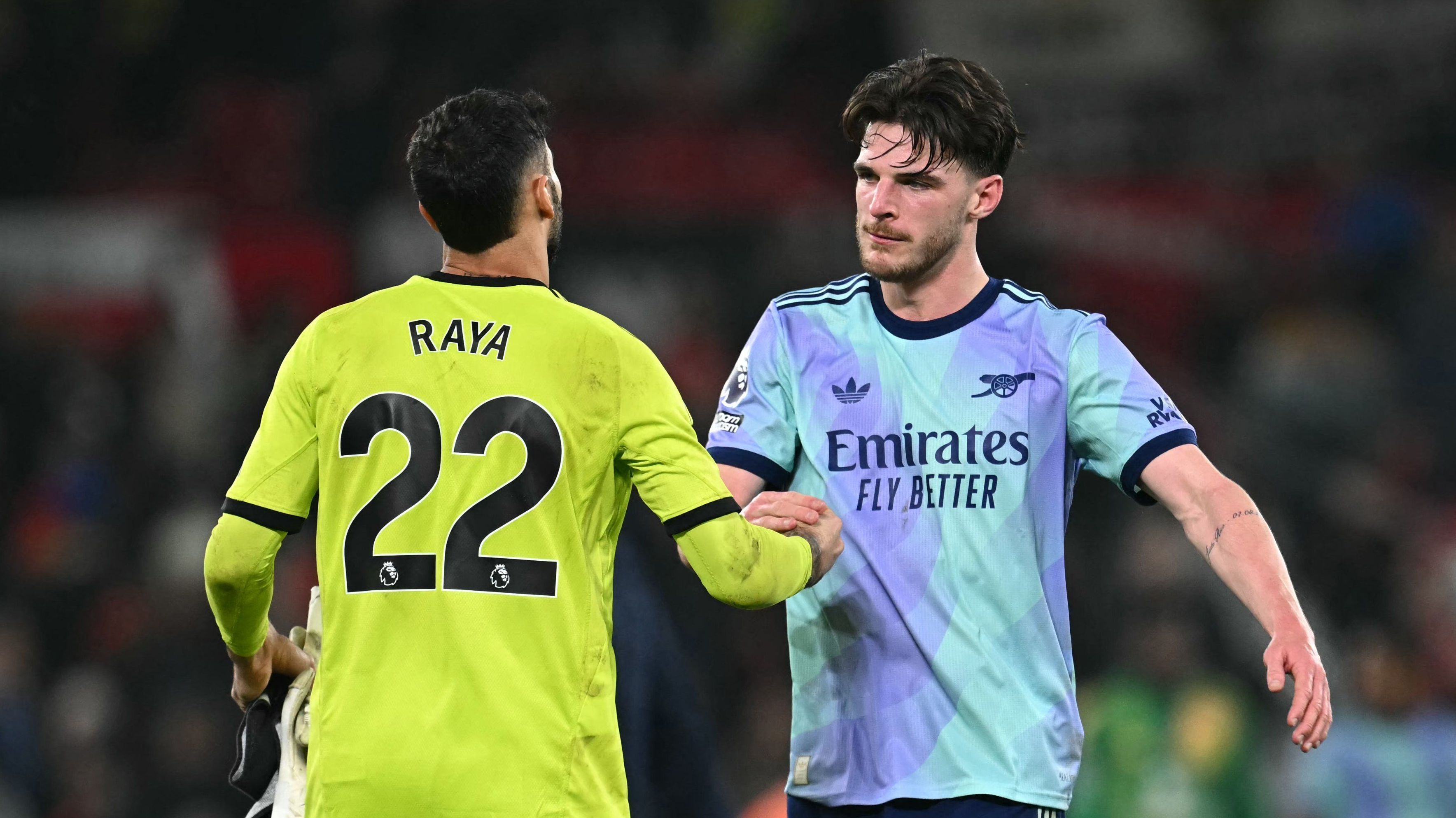 Rice marcou o gol de empate do Arsenal contra o United
