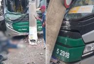 Ônibus municipal derrapa, invade calçada e atropela quatro pessoas em SP