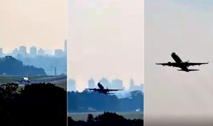 Vídeo: Avião da Azul arremete ao tentar pousar no Aeroporto de Guarulhos