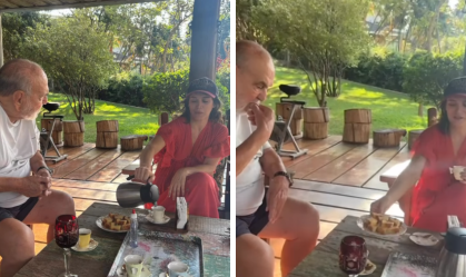 Bianca Bin encontra Lima Duarte para café da tarde: "Um brinde ao presente"