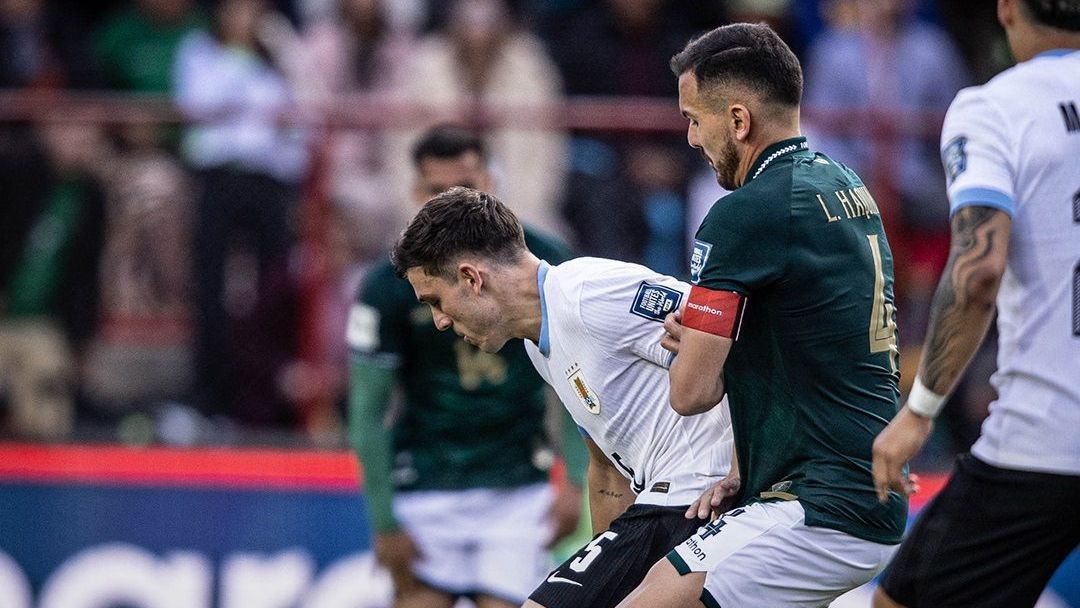 Lance de Bolívia x Uruguai pelas Eliminatórias da Copa do Mundo de 2026