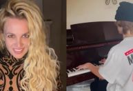 Britney Spears mostra o filho tocando piano: "Gênio"