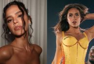 Bruna Marquezine e Tate McRae se abraçam em show de Shawn Mendes no Lolla