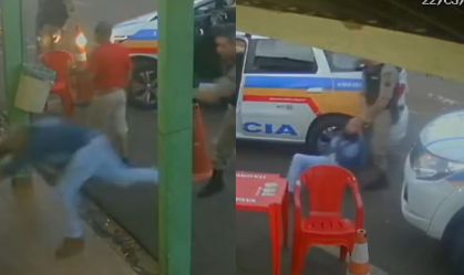 Vídeo: Policiais agridem pai e filho em bar de Minas Gerais