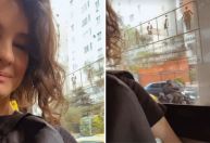 Longe da TV, Carolina Kasting mostra ida à faculdade de ônibus