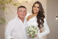 Quem é Calita Franciele, esposa 50 anos mais nova de Amado Batista