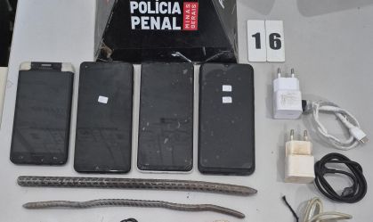 Aparelhos celulares são apreendidos dentro de celas de presidios mineiros