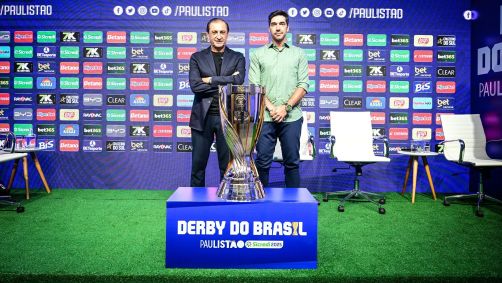 Ramón Díaz e Abel Ferreira, técnicos do Corinthians e Palmeiras, respectivamente