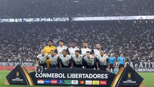 Corinthians antes da partida contra o Barcelona