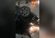 Mulher fica gravemente ferida após carro despencar de viaduto em MG