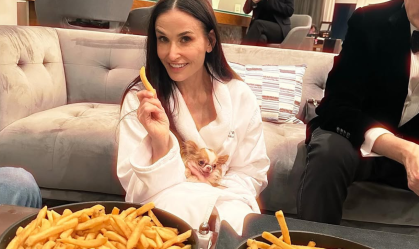 Filha de Demi Moore posta atriz comendo batata frita após perder Oscar