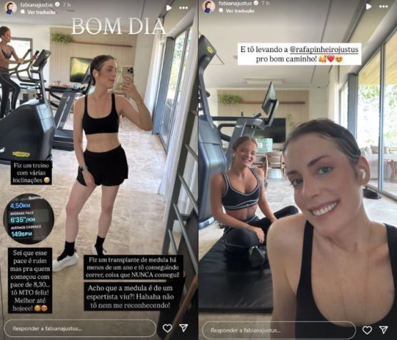 Fabiana Justus mostrou treino com a irmã Rafaella Justus • Instagram/Fabiana Justus