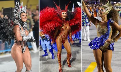 Viviane Araújo, Sabrina Sato e Juliana Alves na Sapucaí