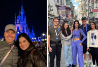 Vera Viel e Rodrigo Faro viajam em família à Disney; veja fotos