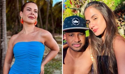Fernanda Souza parabeniza Thiaguinho e Carol Peixinho por 1ª gravidez