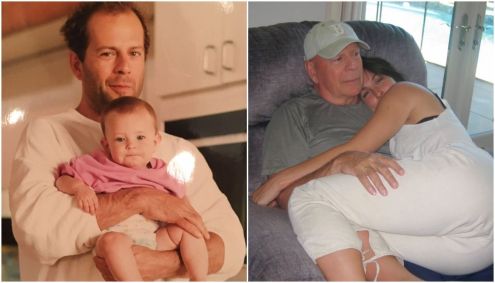 Filha de Bruce Willis recria foto com o pai