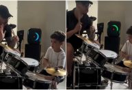 Filho de Marília Mendonça toca música da mãe em aula de bateria
