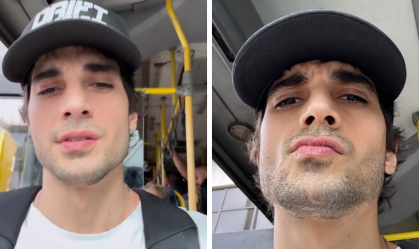 Fiuk aparece em ônibus lotado e diz: "Quem me conhece sabe"