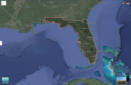 Mapa do estado norte-americano da Flórida