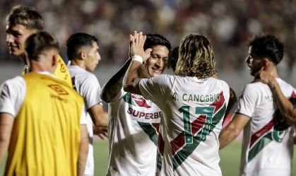 Fluminense durante comemoração de gol