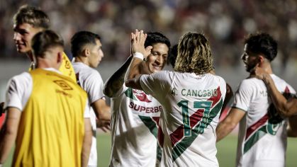 Fluminense durante comemoração de gol