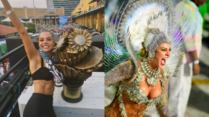 Giovanna Lancellotti e Paolla Oliveira desfilaram pela Beija-Flor e pela Grande Rio