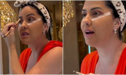 Graciele Lacerda vai à 1º show de Zezé Di Camargo após nascimento de Clara