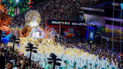 Desfile da escola de samba Grande Rio no Carnaval do Rio de Janeiro de 2025