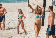 Jade Picon e André Lamoglia curtem vôlei juntos na praia; veja fotos