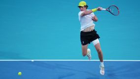 João Fonseca na partida contra Alex de Minaur no Miami Open 2025