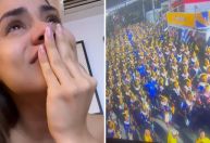 Lexa se emociona ao assistir desfile da Tijuca pela TV: "Torcendo muito"