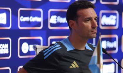 Lionel Scaloni, técnico da Argentina, em coletiva de imprensa